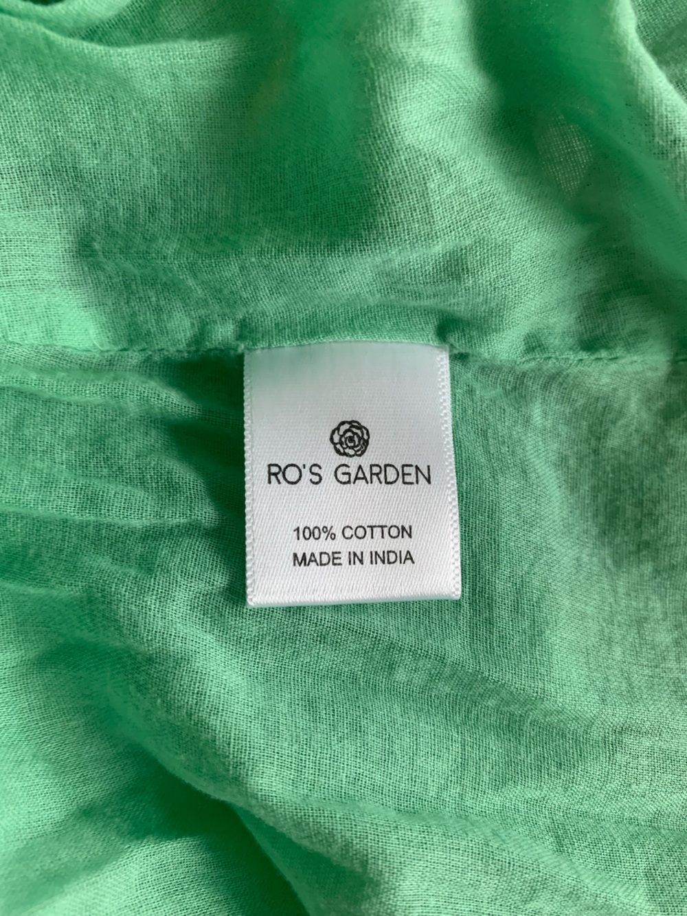 Ro’s Garden Mumi Cotton Midi Dress Women’s M Aqua Green Floral Tiered Boho - Picture 8 of 8
